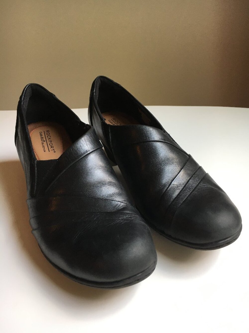 Rockport Black Slip On Shoes 8.5 Leather Pumps Cobb Hill Slip On Shoes Abbott